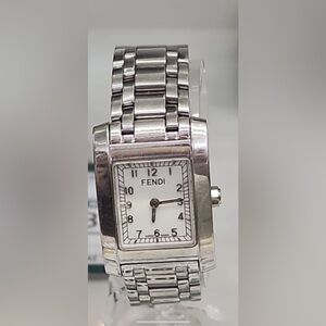 Fendi Silver Rectangular Watch